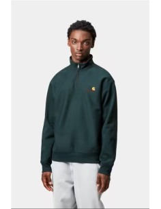 Half Zip American Script Sweatshirt - Sudadera CARHARTT WIP VERDE OSCURO