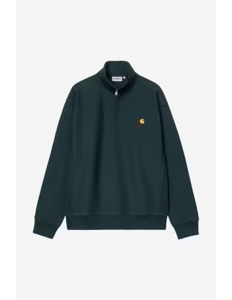 Half Zip American Script Sweatshirt - Sudadera CARHARTT WIP VERDE OSCURO