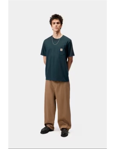 S/S Pocket T-Shirt - CARHARTT WIP VERDE OSCURO