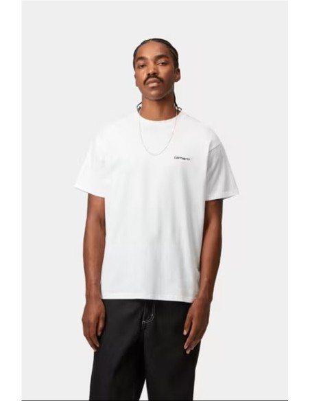 S/S Script Embroidery T-Shirt - Camiseta CARHARTT WIP BLANCO