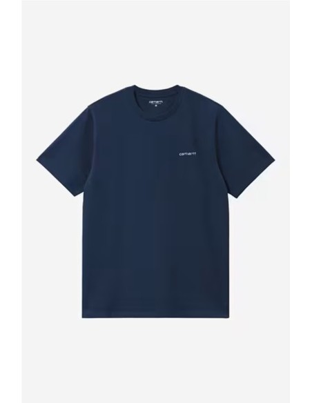 S/S Script Embroidery T-Shirt - Camiseta CARHARTT WIP AZUL JUPITER