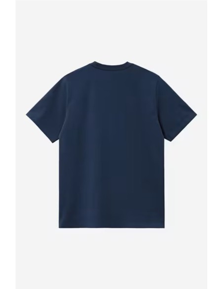 S/S Script Embroidery T-Shirt - Camiseta CARHARTT WIP AZUL JUPITER