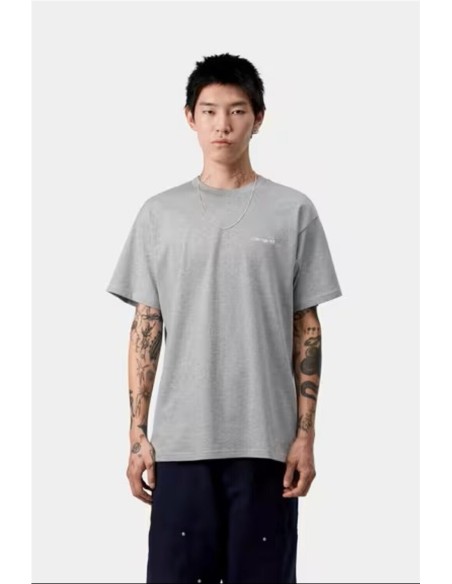S/S Script Embroidery T-Shirt - Camiseta CARHARTT WIP GRIS JASPEADO