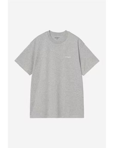 S/S Script Embroidery T-Shirt - Camiseta CARHARTT WIP GRIS JASPEADO