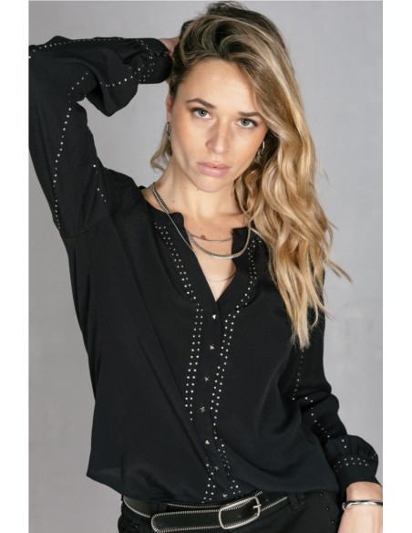 Camisa Cassia Black - Freeman Porter NEGRO