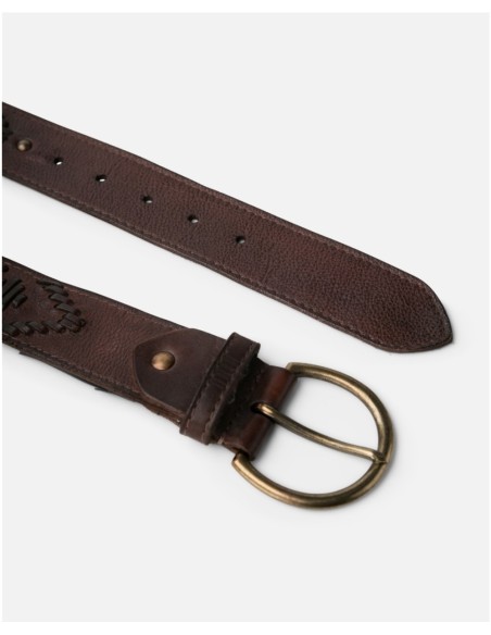 Cinturón BIBA Bayron de piel MARRON