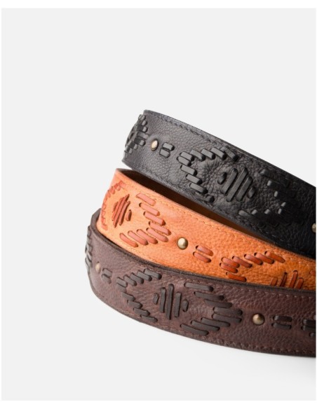 Cinturón BIBA Bayron de piel MARRON