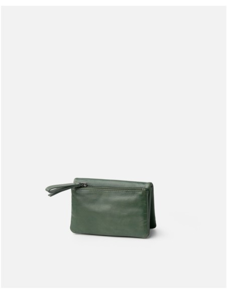 Billetero BIBA Soft Mousse de piel VERDE OSCURO
