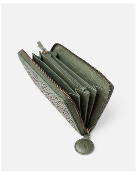 Billetero BIBA Monowi de piel VERDE OSCURO