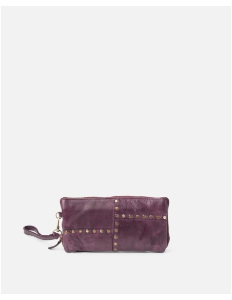 Billetero BIBA Stowe de piel GRANATE