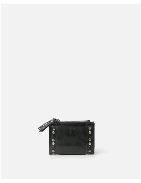 Billetero BIBA Hancock de piel NEGRO