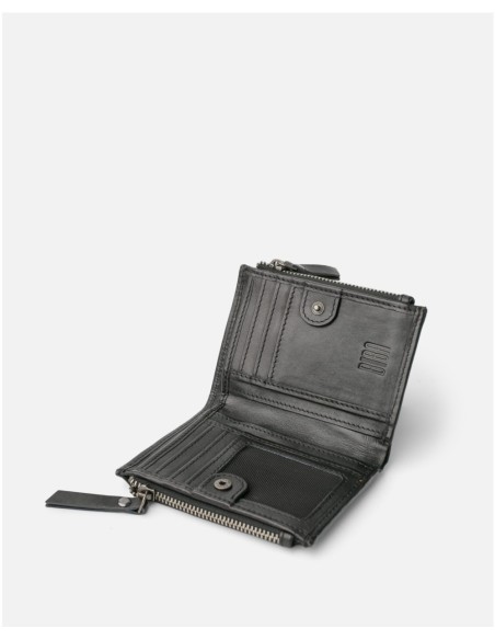 Billetero BIBA Hancock de piel NEGRO