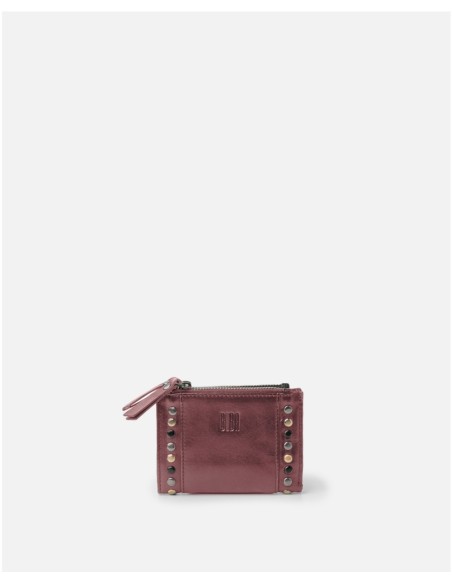 Billetero BIBA Hancock de piel GRANATE