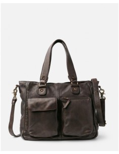 Bolso de hombro BIBA Keno de piel MARRON