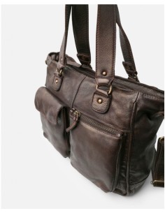 Bolso de hombro BIBA Keno de piel MARRON 2