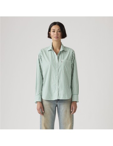 Camisa Levi´s® Harlie Boyfriend de rayas verde y blanca