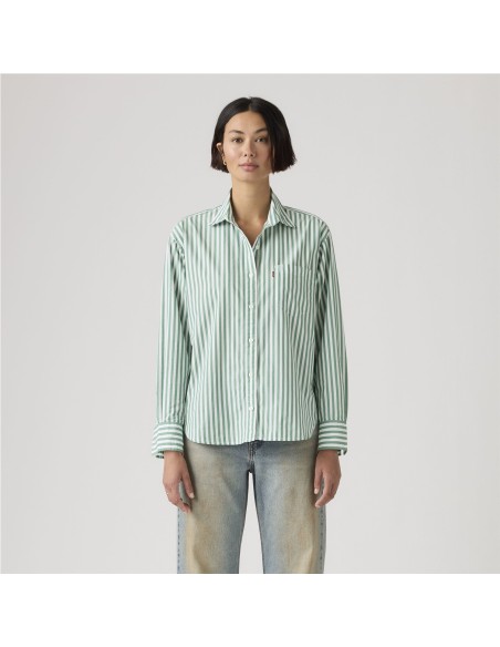 Camisa Levi´s® Harlie Boyfriend de rayas verde y blanca