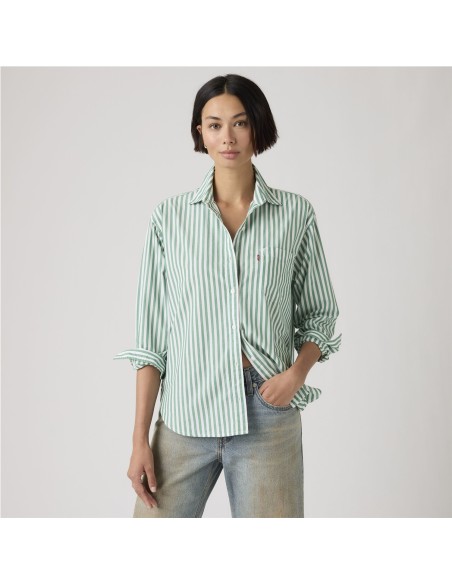 Camisa Levi´s® Harlie Boyfriend de rayas verde y blanca