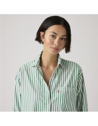 Camisa Levi´s® Harlie Boyfriend de rayas verde y blanca