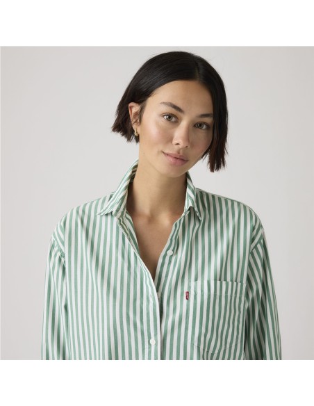 Camisa Levi´s® Harlie Boyfriend de rayas verde y blanca