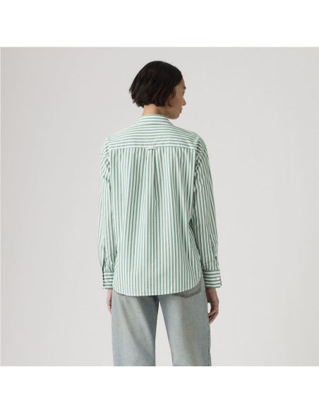 Camisa Levi´s® Harlie Boyfriend de rayas verde y blanca
