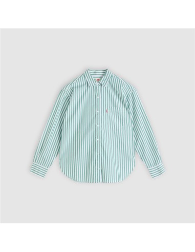 Camisa Levi´s® Harlie Boyfriend de rayas verde y blanca