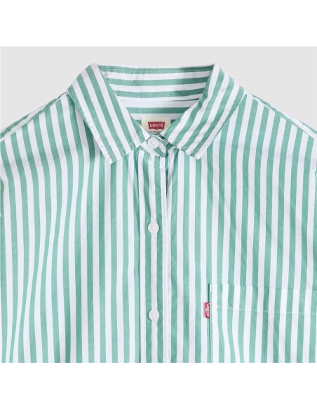 Camisa Levi´s® Harlie Boyfriend de rayas verde y blanca
