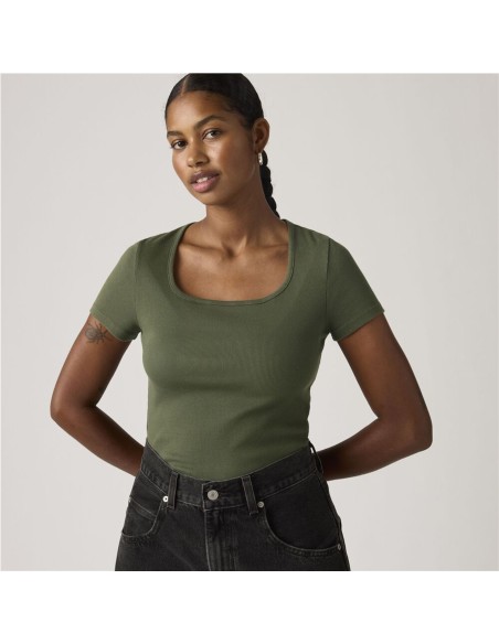 Camiseta Levi´s® Essential Square Neck kaki