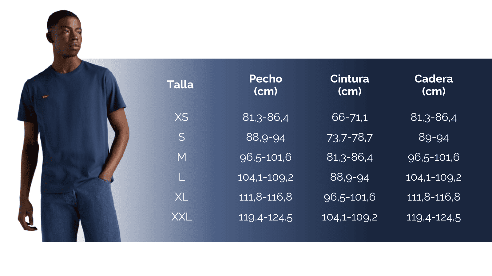 Talla levi's camiseta hombre